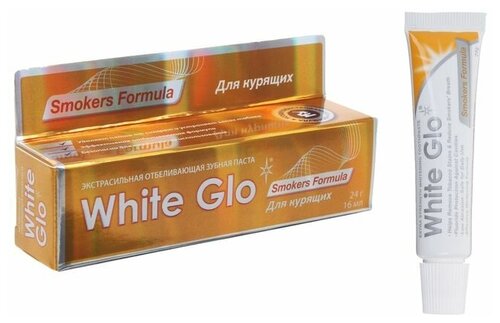 White glo Отбеливающая зубная паста White Glo, для курящих, 24 г