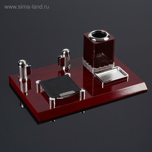 Набор настольный 4в1 с визитницей красное дерево 2050₽