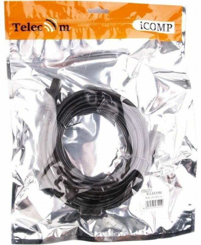 Кабель HDMI 5м TELECOM TCG200MF-5M круглый черный - фото №4