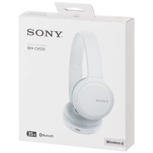 Беспроводная гарнитура Sony WH-CH510 Полноразмерные наушники Bluetooth стереогарнитура Sony WH-CH510 белые 495000₽