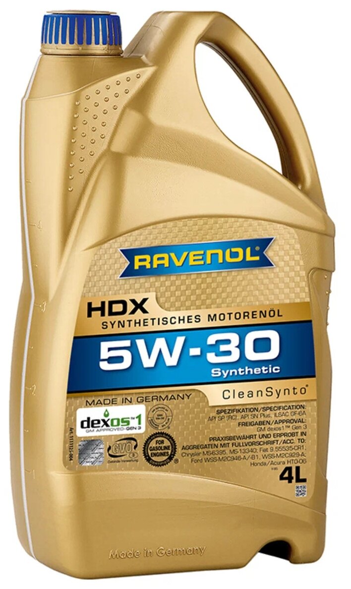 Моторное масло ravenol hdx sae 5w-30 (4л)