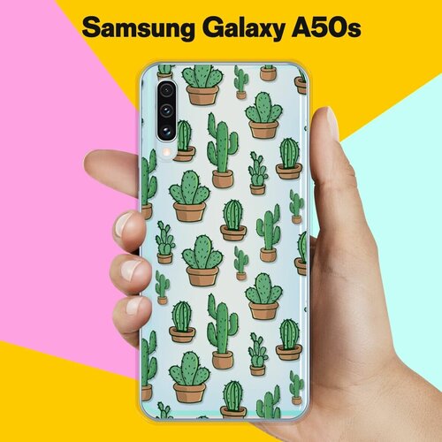 Силиконовый чехол Кактусы на Samsung Galaxy A50s силиконовый чехол единороги на samsung galaxy a50s