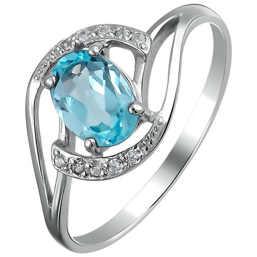 фото Эстет кольцо с топазом и фианитами из серебра т19к35755т, размер 17.5