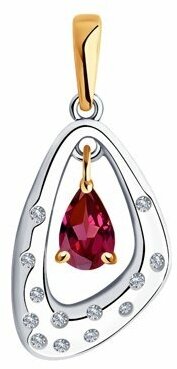 Подвеска Diamant online, красное золото, 585 проба, рубин, бриллиант