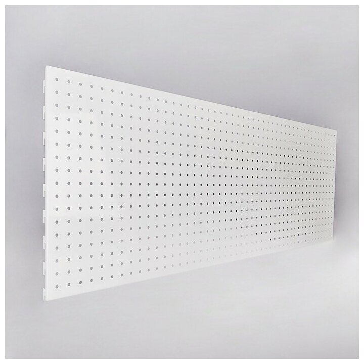 Панель для стеллажа, 35x101 см, перфорированная, шаг 2,5 см, цвет белый