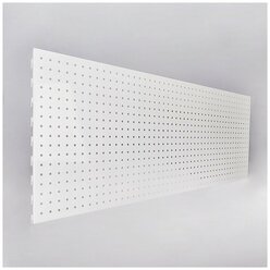 Панель для стеллажа, 35×101 см, перфорированная, шаг 2,5 см, цвет белый