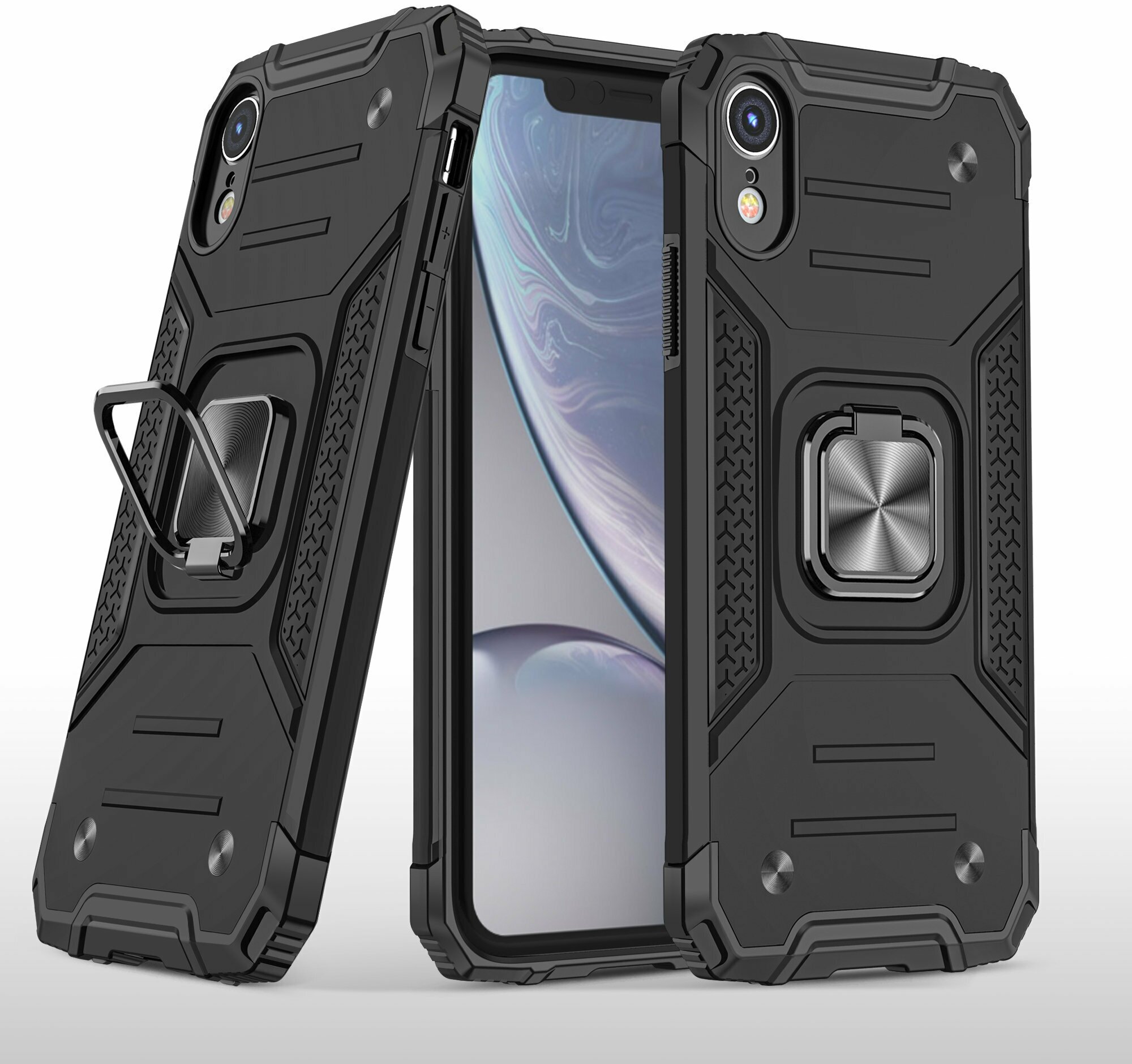 Чехол противоударный для Apple iPhone XR / Айфон ХР armor (Черный)