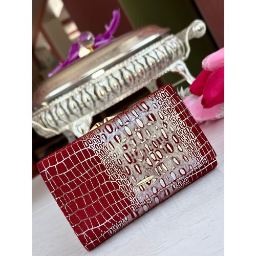 фото Кошелек lak, серебряный, красный