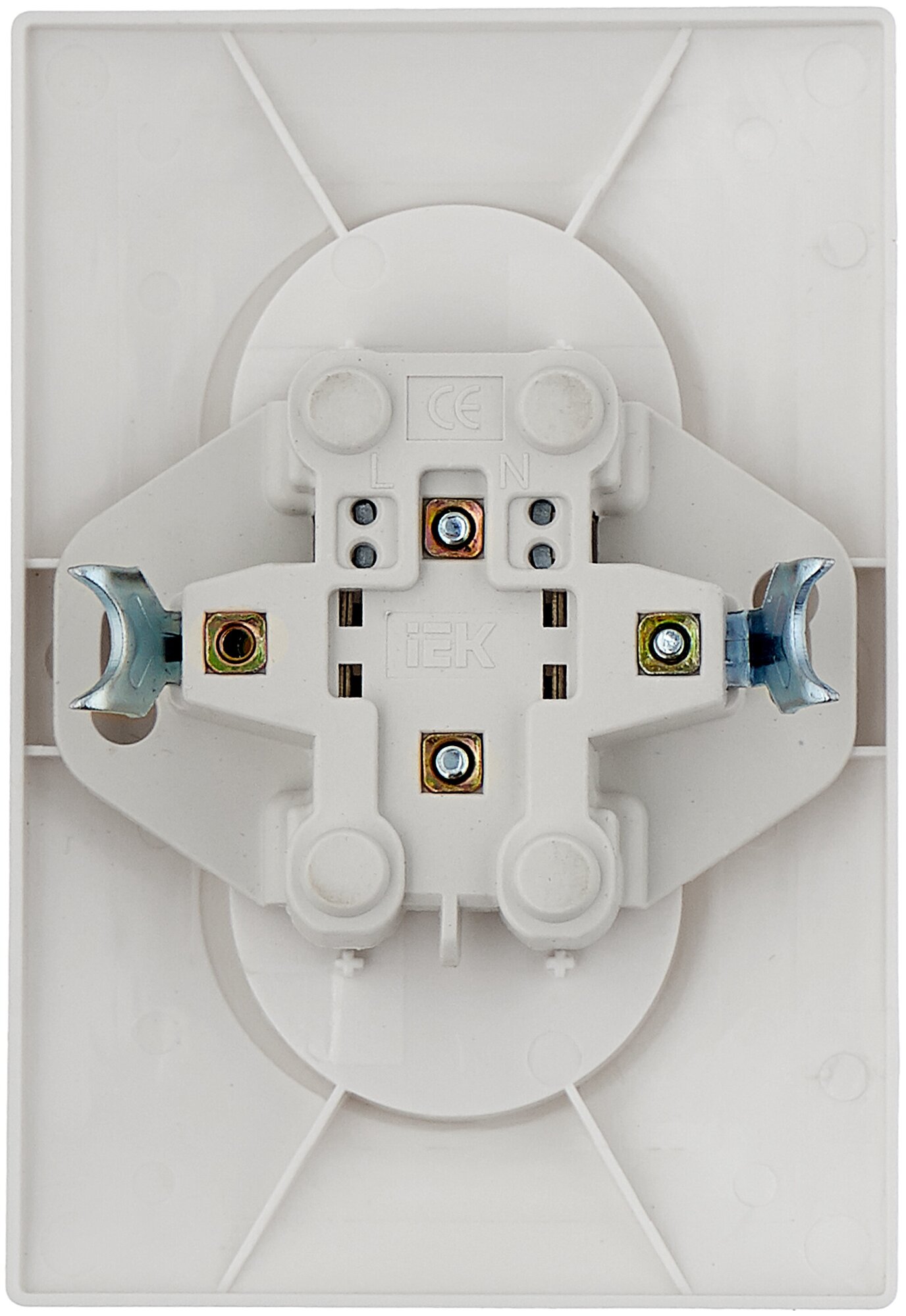 Розетка 2-м СП Кварта 10А IP20 без заземл. без защ. шторок бел. IEK ERK23-K01-10-DM - фотография № 2