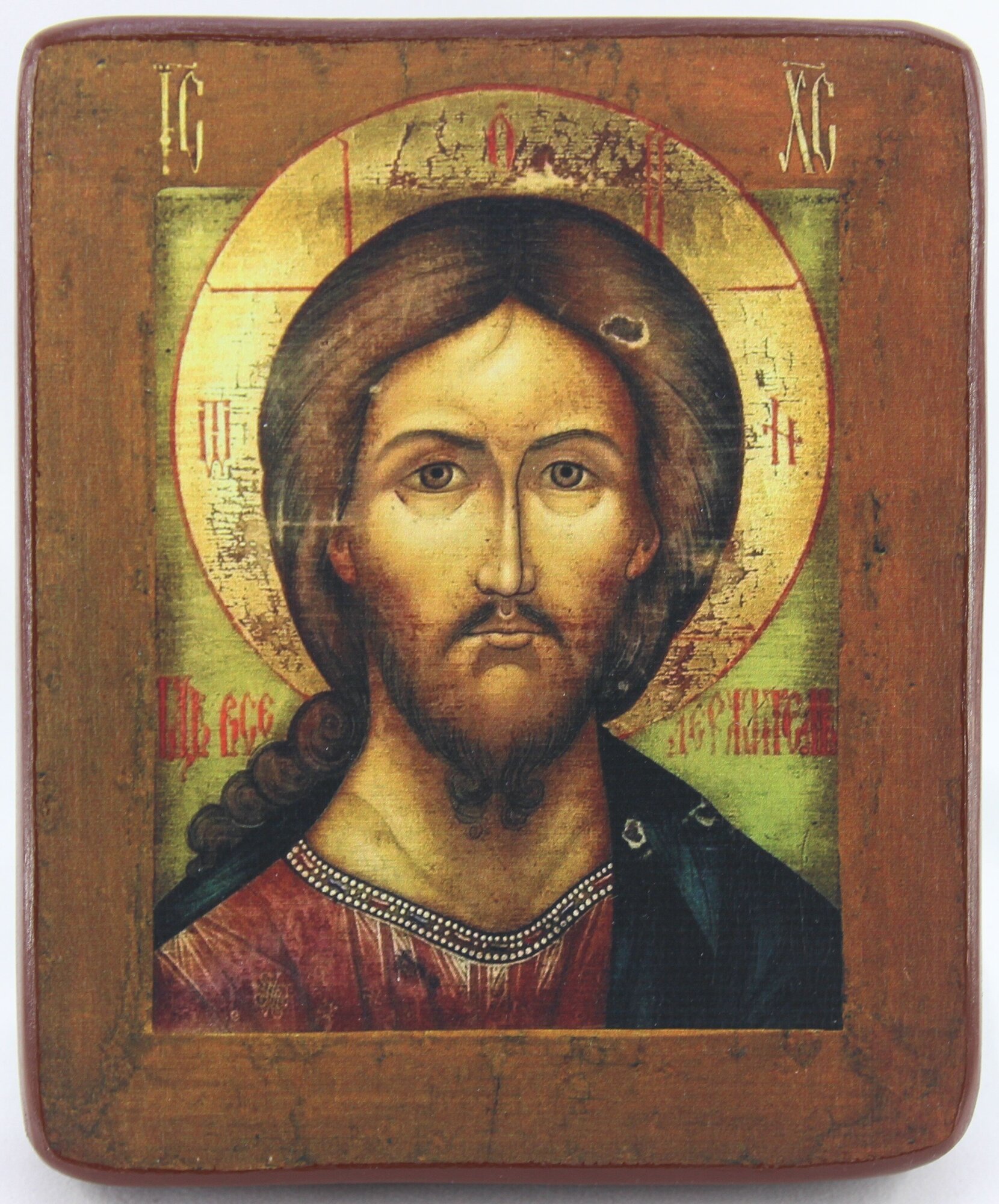 Православная Икона Господь Вседержитель (Пантократор), деревянная иконная доска, левкас, ручная работа (Art.1109_3М)