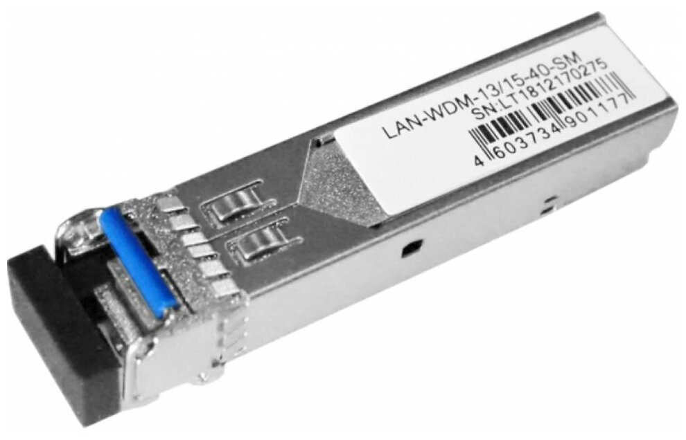 Модуль LANMASTER SFP WDM 1.25G, 1310нм/1550нм, 40км, LC, DDM, Cisco LAN-WDM-13/15-40-SM