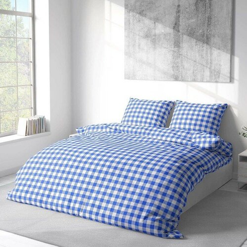 Русский дом Постельное бельё 1,5 сп Русский дом клетка 147х215, 150х215, 70х70см 2 шт, бязь, 120 г/м, хлопок 100%