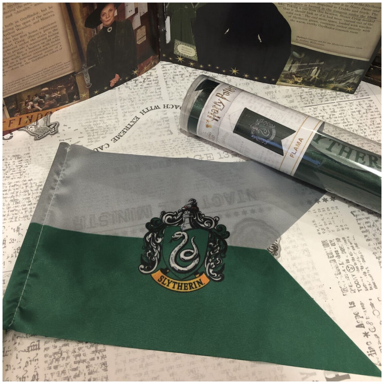Sihir Dukkani Флаг Гарри Поттер Слизерин FLS27, зелeный - фотография № 4
