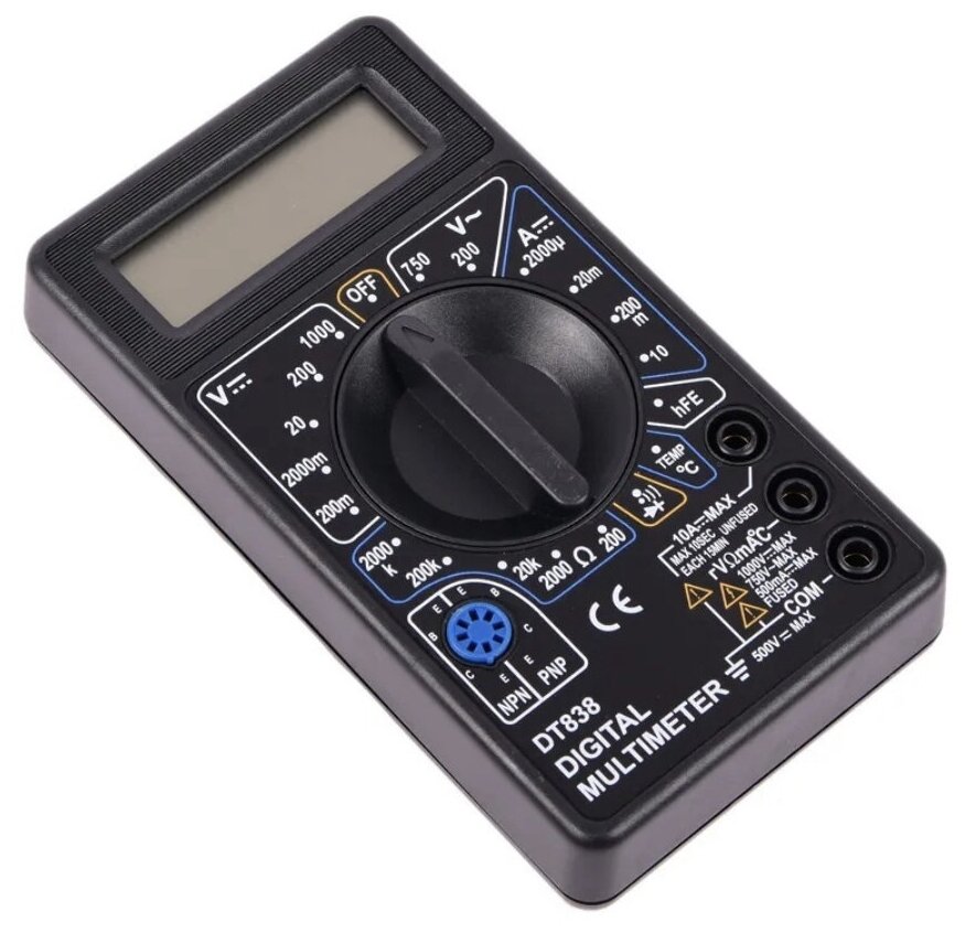 Портативный цифровой мультиметр со звуковой прозвонкой и термопарой (тестер электрический) LTX DT-838 - фотография № 9
