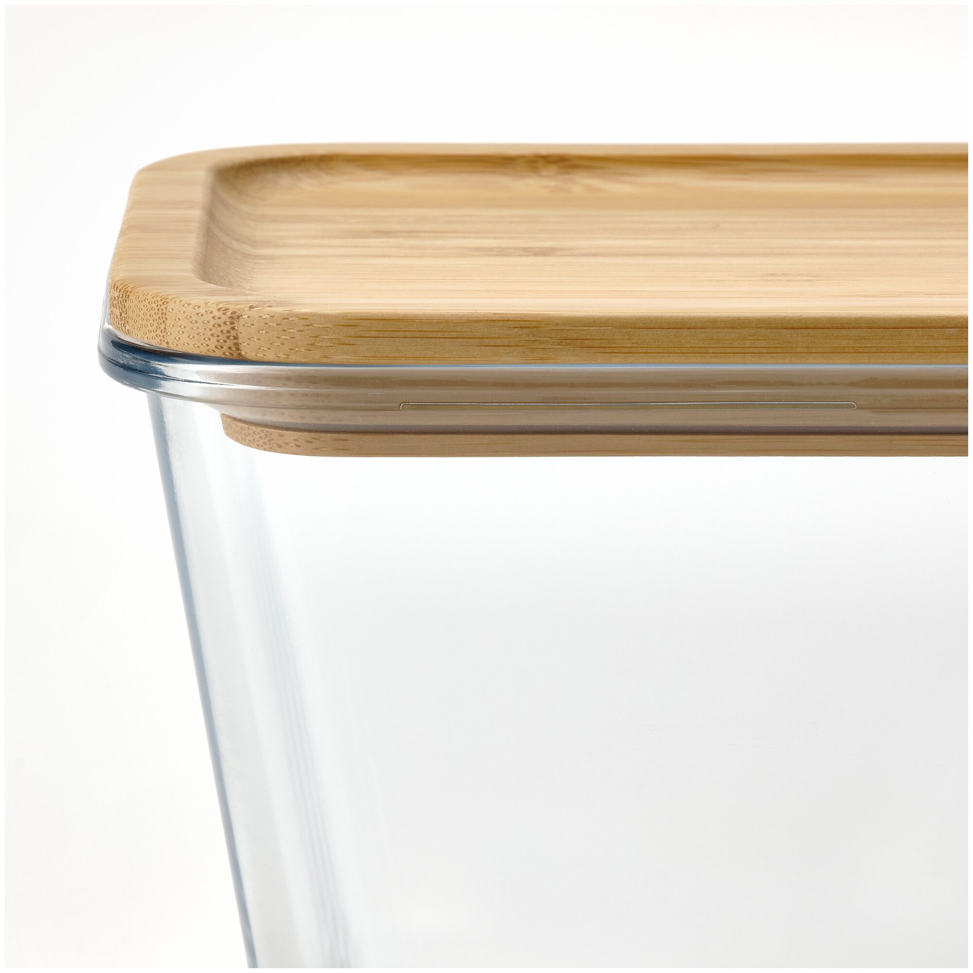 IKEA 365+ икеа/365+ контейнер для продуктов с крышкой 1.8 л прямоугольн формы стекло/бамбук - фотография № 2
