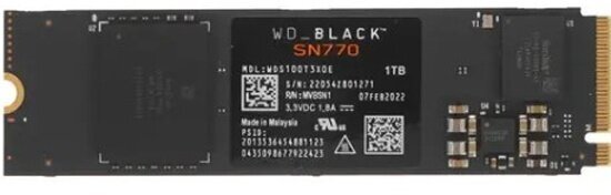 Накопитель Western Digital SSD Black M.2 2280 SN770 1Tb PCIe 4.0 TLC 3D (WDS100T3X0E)