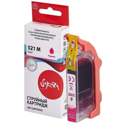 Картридж CLI-521M для Canon Pixma iP3600, MP550, MP540 2935B004 Sakura пурпурный струйный картридж t2 ic ccli 521m cli 521m cli 521 521m 521 canon пурпурный