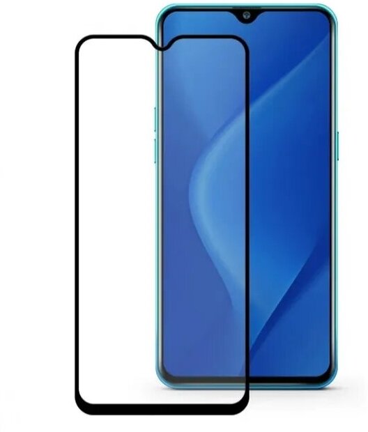 Защитное стекло 3D Tempered Glass для Oppo A5 (2020) / A9 (2020) / Realme C15 / C3 / 6i / 5 / 5i / 5S / Oppo A11 / полный клей ( черная рамка )