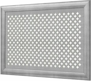 Экран декоративный для радиаторов и батарей: 600х900 мм, дуб серый, готика, серия Модерн с рамкой