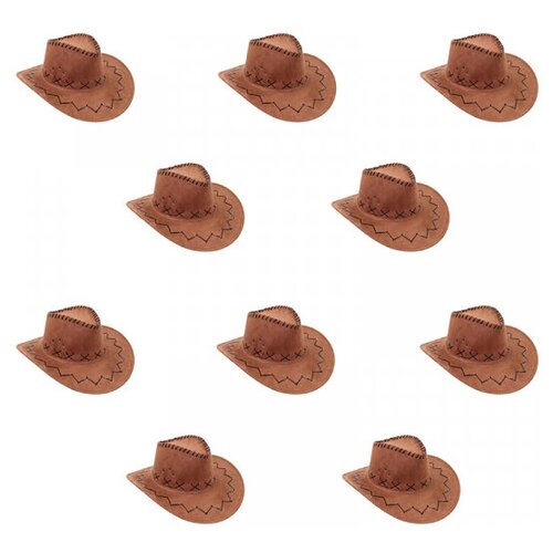 шляпа ковбойская женская красная ковбой набор 10 шт Ковбойская шляпа Настоящий ковбой детская (Набор 10 шт.)