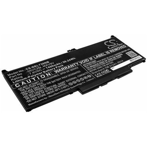 Аккумулятор для ноутбуков Dell Latitude 5300, Dell Latitude 7400, Dell Latitude 7300, (MXV9V), 7400мАч вентилятор для ноутбука dell latitude 7400 4 pin