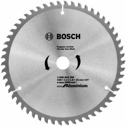 Диск пильный BOSCH 2.608.644.390 ECO ALU/Multi 190x20/16-54T для алюминия/мультиматериал