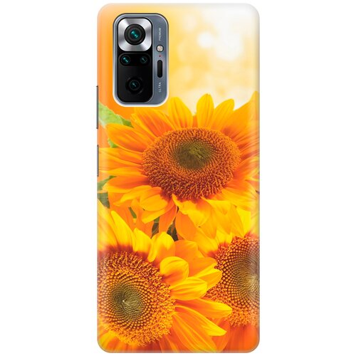 фото Re:pa накладка transparent для xiaomi redmi note 10 pro с принтом "три подсолнуха"