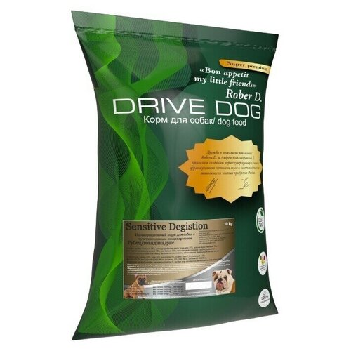 DRIVE DOG Sensitive Degistion полнорационный корм для собак с чувствительным пищеварением рубец с говядиной и рисом (5 кг) витамины антиоксиданты минералы chikalab витамин d3 2000 ме