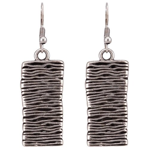 фото Серьги бижутерные прямоугольник (замок-крючок, бижутерный сплав, серебристый) 1-55042 otokodesign