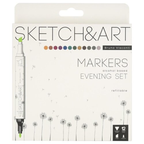 Набор маркеров двус. СКЕТЧ-МАРКЕРЫSKETCH&ART. EVENING SET,12 ЦВ,22-0076/05