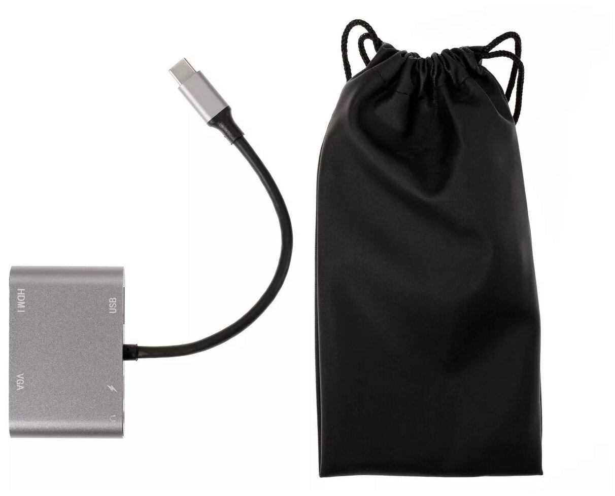 Адаптер USB Type-Cm-->VGA, HDMI 4k*30Hz, USB3.0, PD, Audio, iOpen (Aopen/Qust)<ACU4511> VCOM Адаптер-переходник AOpen/Qust USB 3.1 Type C M/HDMI F/VGA F/USB 3.0 Type A F/Jack 3.5 mm F (ACU4511) - фото №8