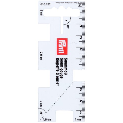 Prym Линейка для разметки припусков прозрачный 10.5 см 4 см линейка для разметки припусков 10 4см пластик kleiber 352 03