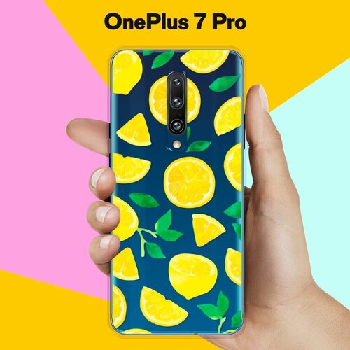 Силиконовый чехол на OnePlus 7 Pro Узор из лимонов / для ВанПлас 7 Про