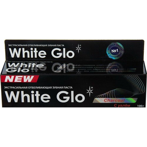 White Glo / Зубная паста Wgite Glo Отбеливающая с углем 100г 3 шт уход за полостью рта hipzo зубная паста карбон блэк экстра отбеливающая с углем