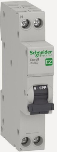 Изображение товара Дифференциальный автомат Systeme Electric (schneider Electric) SCHNEIDER ELECTRIC EASY9 1П+Н 25A 30MA 4,5кА C А, 18 мм