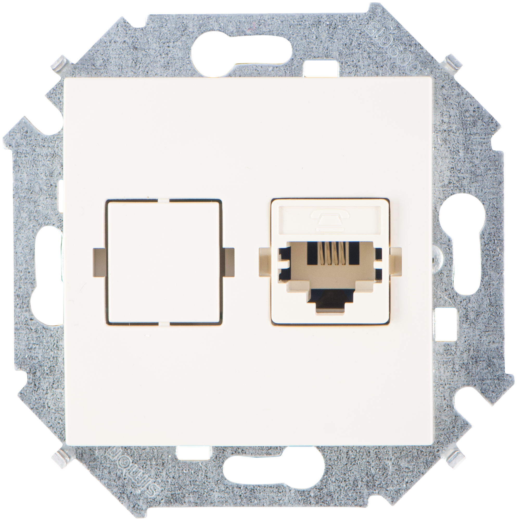 Simon 15 Бежевая Розетка ТЛФ 1-ая RJ11 винт. зажим