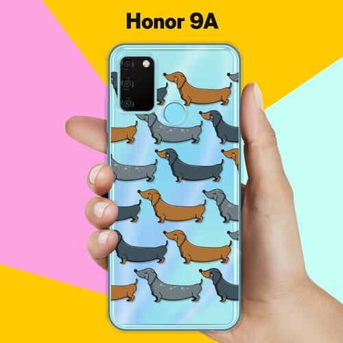 Силиконовый чехол Узор из Такс на Honor 9A силиконовый чехол на honor 30s узор из такс для хонор 30с