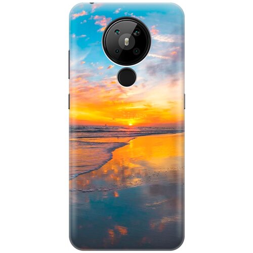 фото Re:pa накладка transparent для nokia 5.3 с принтом "закат на пляже"