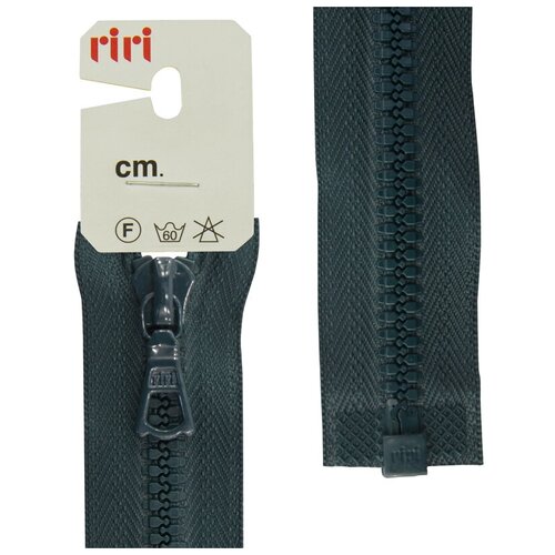 фото Молния riri тракторная разъёмная 1 замок, 6 мм, 80 cм, цвет 2723, темно-зеленый