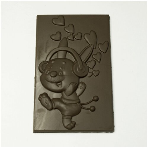 Подарочная шоколадная плитка Frade/Фраде - Плитка Счастливый Кролик (вес-140г) (темный)