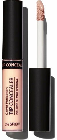 THE SAEM Консилер д/маскировки недостатков Cover Perfection Tip Concealer Peach Beige 6,5гр