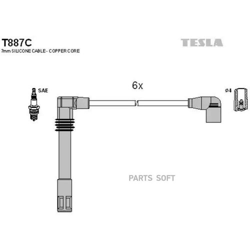 Провода зажигания TESLA T887C