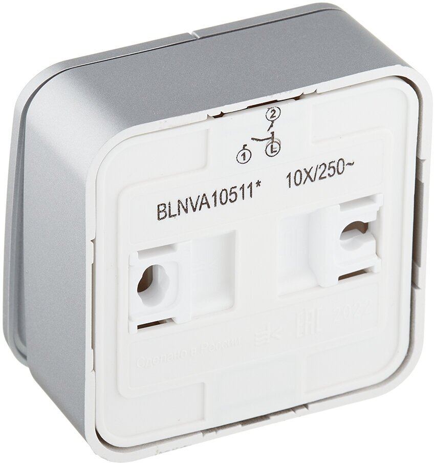 Выключатель 2-кл. ОП Blanca 10А IP20 (сх. 5) 250В с подсветкой с изолир. пластиной алюм. SE BLNVA105113 - фотография № 5