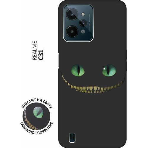 Матовый Soft Touch силиконовый чехол на realme C31, Рилми С31 с 3D принтом Cheshire Cat черный матовый soft touch силиконовый чехол на realme c31 рилми с31 с 3d принтом cosmoturtles черный