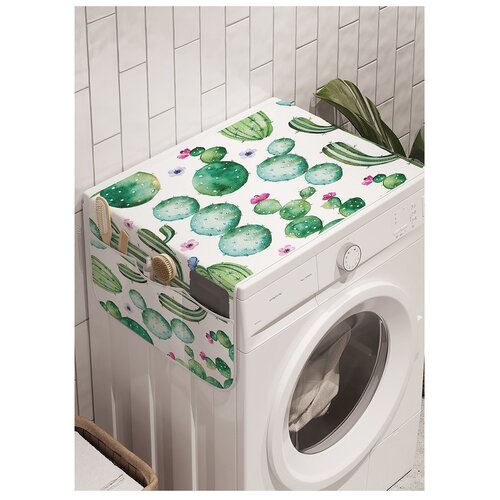 фото Органайзер для хранения "кактус акварелью" на стиральную машину, 45x120 см ambesonne