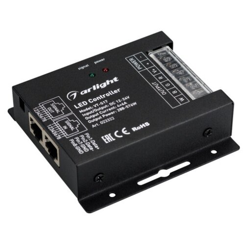 Контроллер VT-S17-4x6A (12-24V, ПДУ Овал, RF) (Arlight, IP20 Металл, 3 года) контроллер 018609 ln rf20b s 12 24v 288 576w пду 20кн
