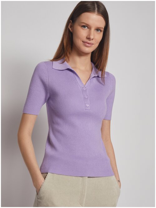 Джемпер с короткими рукавами Zolla цвет: лиловый, размер: L