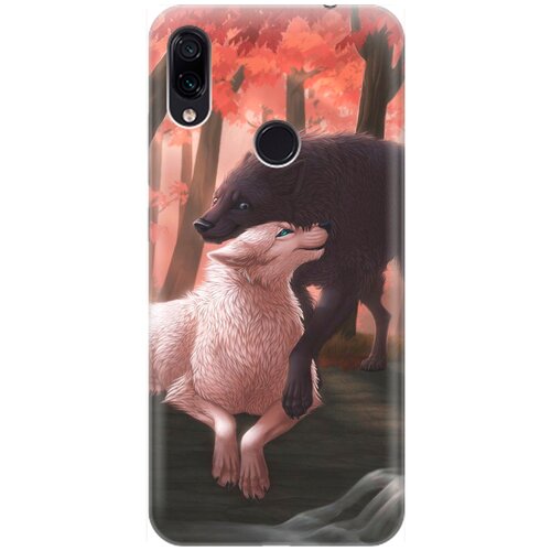 фото Re:pa накладка transparent для xiaomi redmi note 7 / note 7 pro с принтом "влюбленные волки"