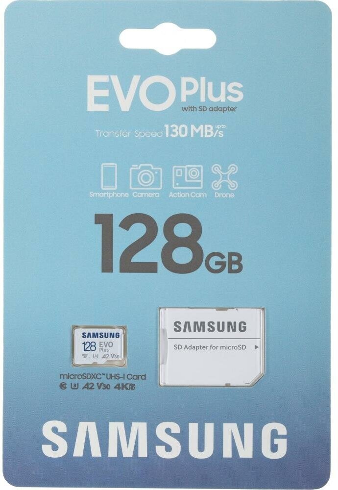 Карта памяти Samsung EVO Plus microSDXC 128gb (MB-MC128KA/KR)