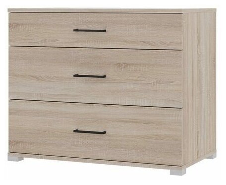 Комод «Виктор» роликовые направляющие, 3 ящика, ЛДСП (Сонома) 80х45х66